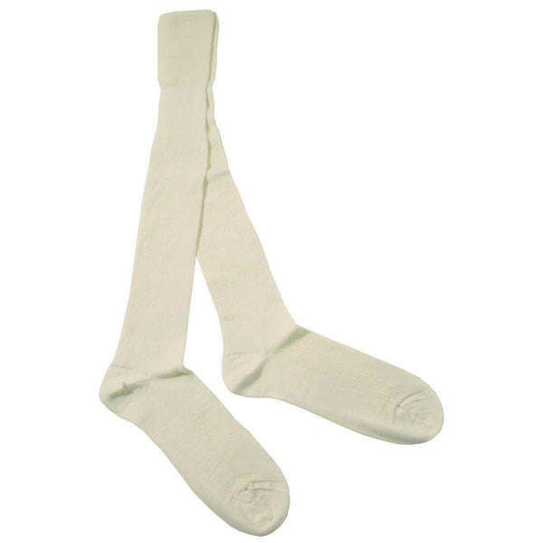 Calcetines de calcetines blancos del ejército británico Long Wol's Wool / Nylon Military Excedente nuevo