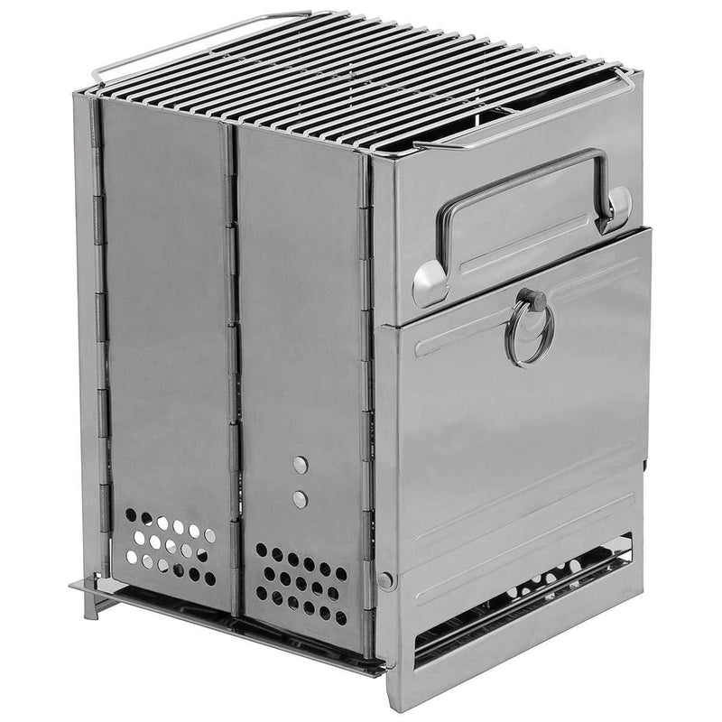 MFH Rocket Stove acero inoxidable BBQ BBQ Grill Camping Grill Barbq Outdoor BBQ Windo
