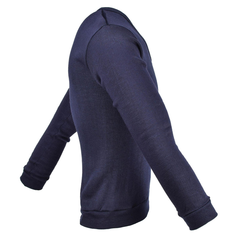 Genuina Escuela Militar francesa Blue Jersey Army Sweinshirt en V.