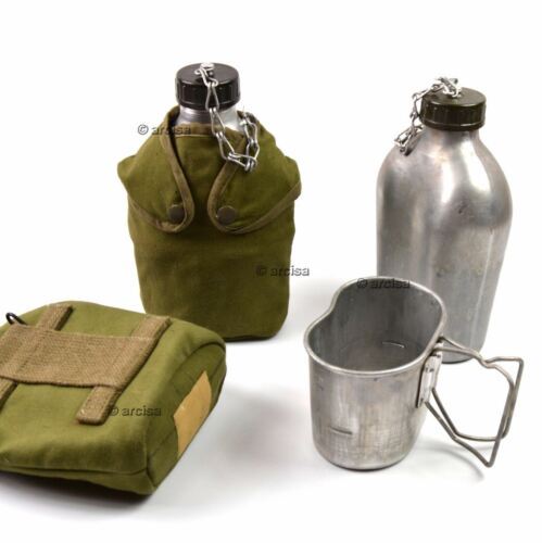 Botella de agua del ejército francés Francia Botella de agua Militares de la cantina Militar
