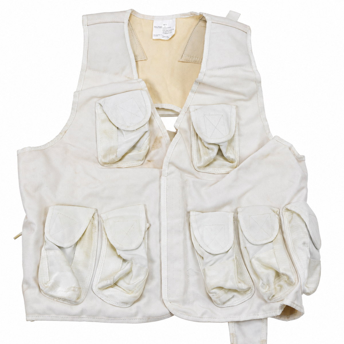 Chaleco táctico militar turco original, bolsa múltiple, utilidad de campo, color blanco