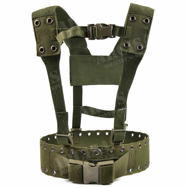 Sistema de plataforma de cinta del ejército alemán original 2 piezas Cinturón táctico Arnés de correa Y