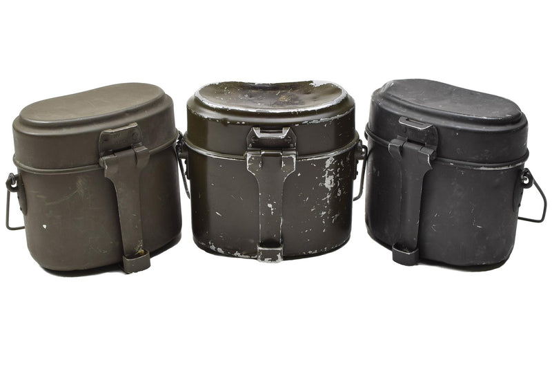Kit de desorden militar militar austriaco original de aluminio senderismo para acampar utensilios de cocina para acampar