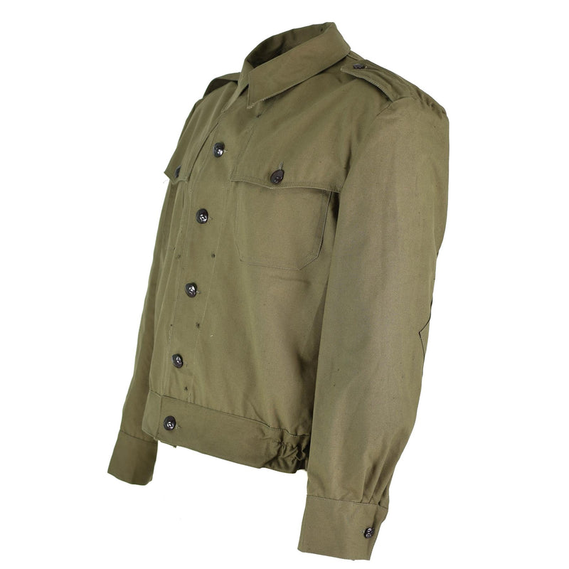 Tropas de campo del ejército búlgaro original lienzo Ike chaqueta OD Procidente militar