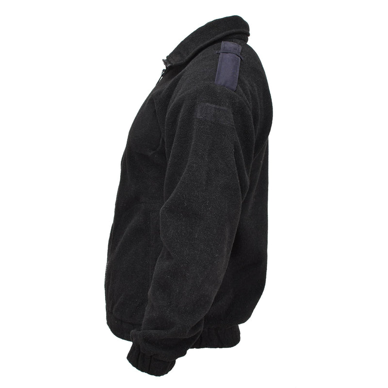 Chaqueta de vellón de la policía militar holandesa original suéter de invierno negro