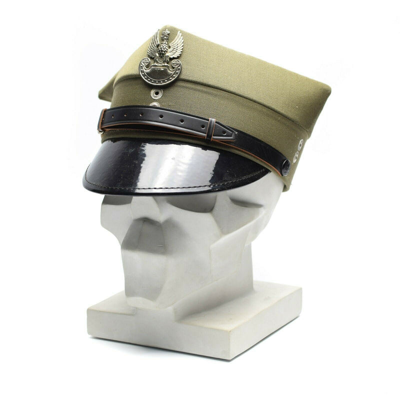 Genuino oficial de visor militar polaco Oficial del ejército de Polonia pico Cap Olive nuevo