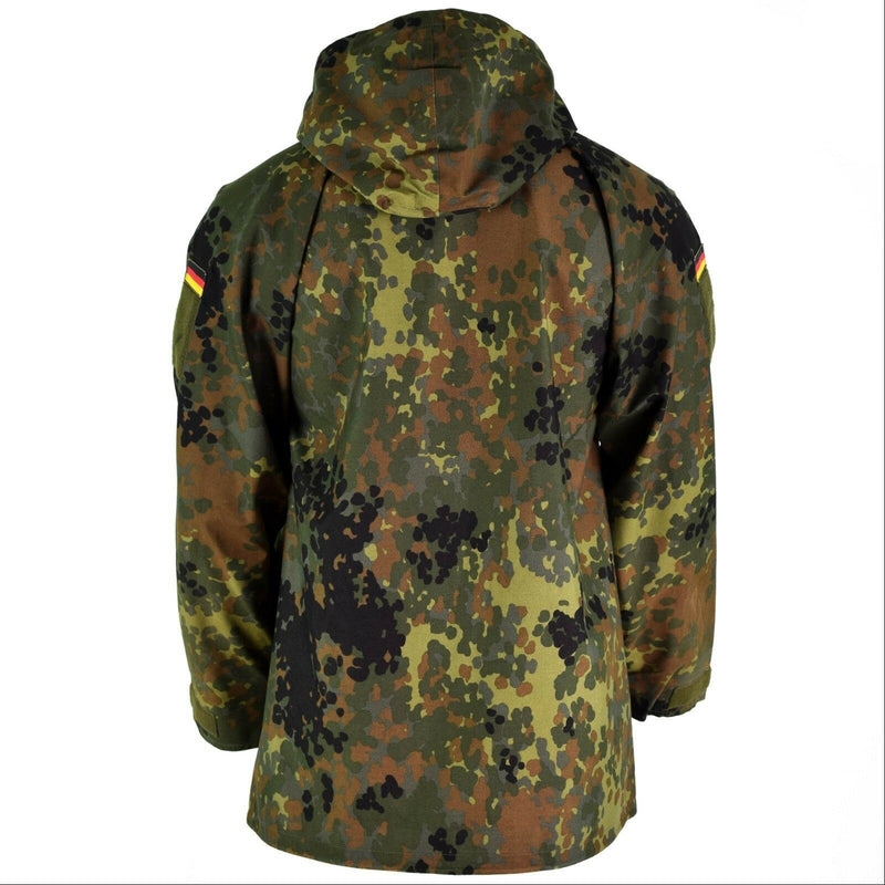 Chaqueta de campo del ejército alemán original Goretex Flecktarn Equipo de lluvia impermeable Parka