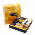 Saphir Box Kit grande para el cuidado del calzado, juego de paños y cepillos para pulir cuero liso