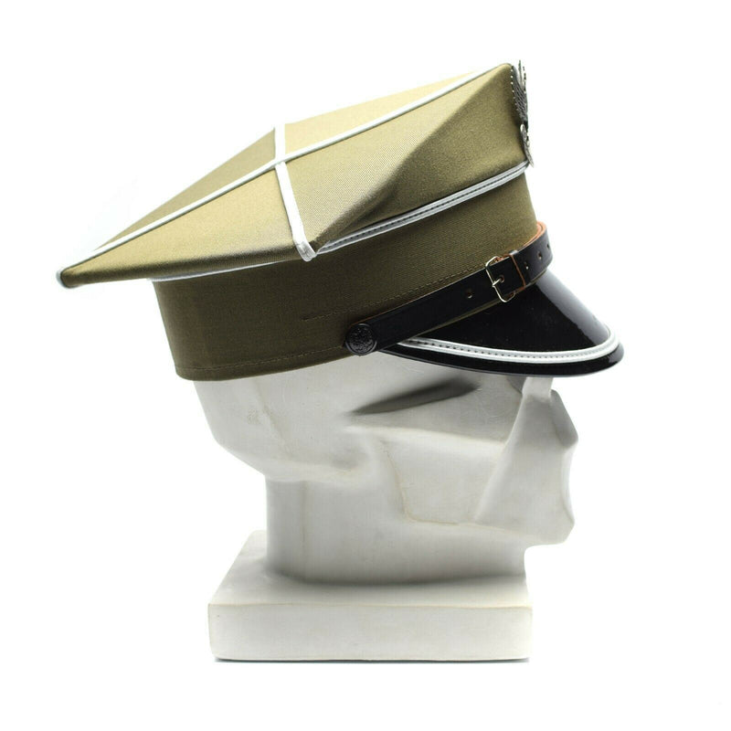 Hombo de visera militar polaco genuino Oficial del Ejército de Polonia Peaked Eagle Cockade NUEVO
