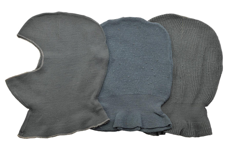 Lana militar suiza original Balaclava Ligera ligera Cálida Invierno Masilla elástica Gris