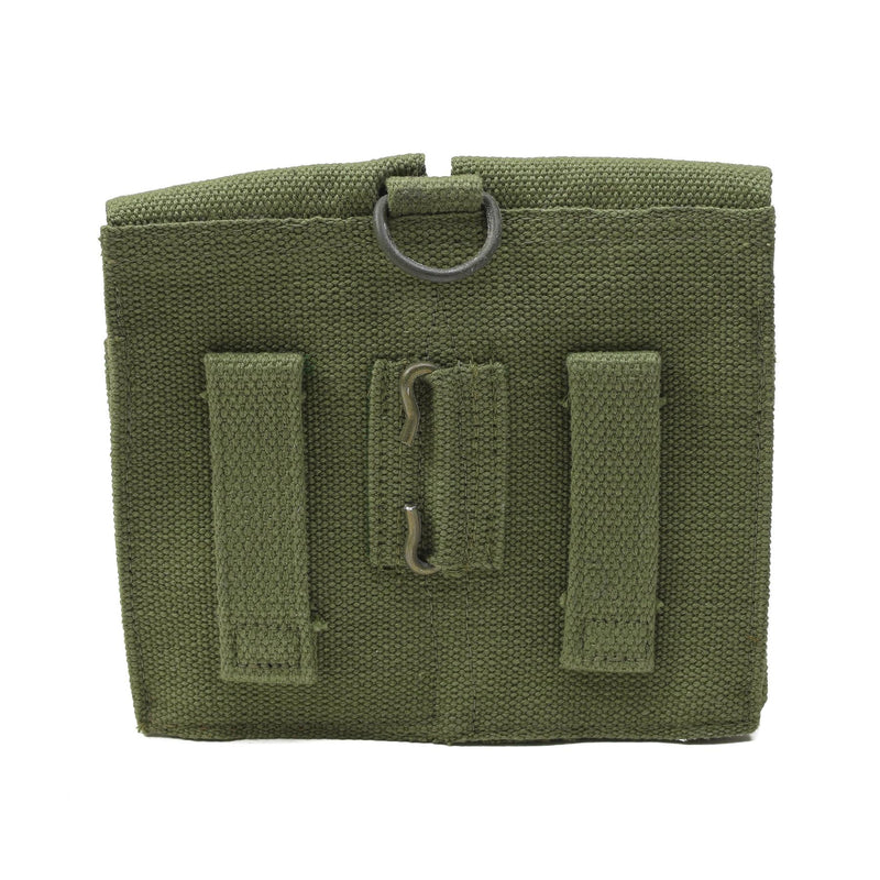 Original Norwegian Army Magazine Pouch Vintage doble munición Bag Verde lienzo nuevo
