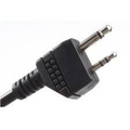Earmor M52 PTT Adaptador Midland Cable de auriculares tácticos con cable de 2 pines Negro