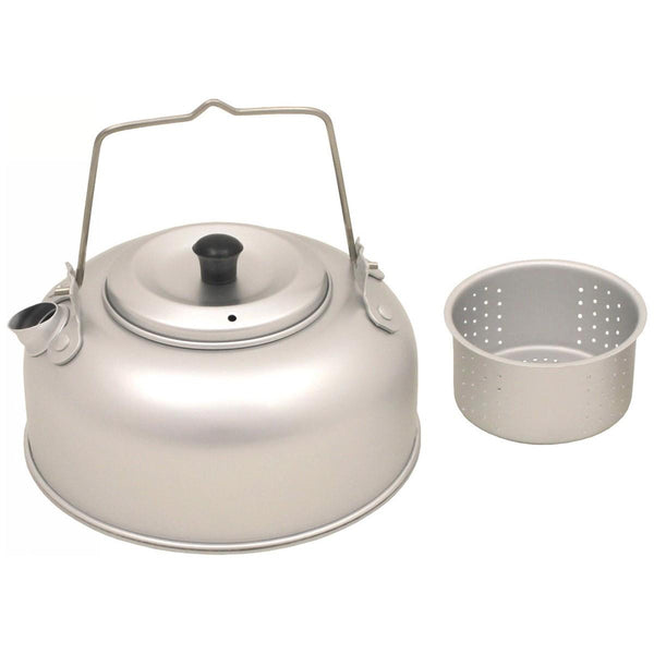 MFH Teakettle Aluminio Ligero Ligero de 1 litro Campfire Kettle Tea Sopa de té para acampar