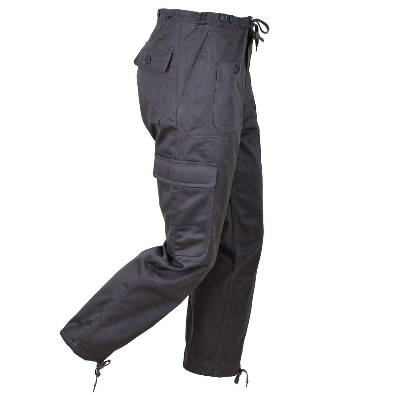 Pantalones de trabajo grises del ejército genuino Danés M71 Pantalones de cintura ajustable NUEVO NUEVO