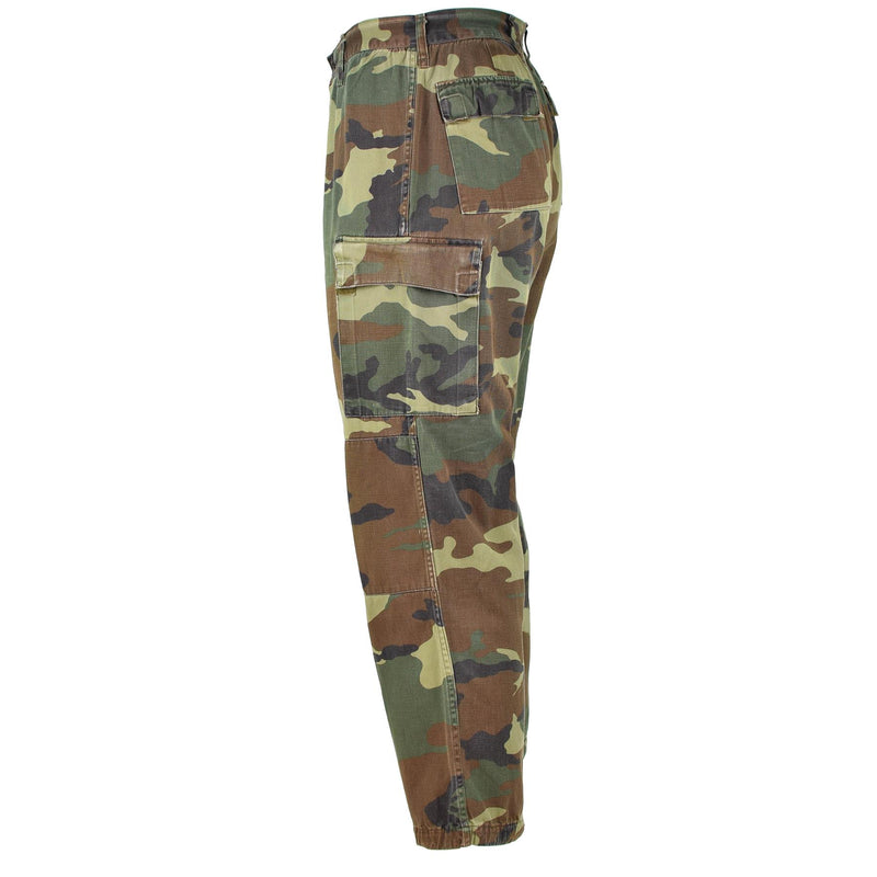 Pantalones del ejército italiano genuino Combate Combat de algodón Camuflaje de bosque de algodón Pantalones de campo