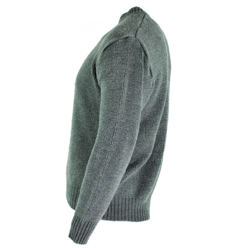 Sweater original de lana de lana de vírgenes con jersey del ejército suizo M74 con cremallera con cremallera