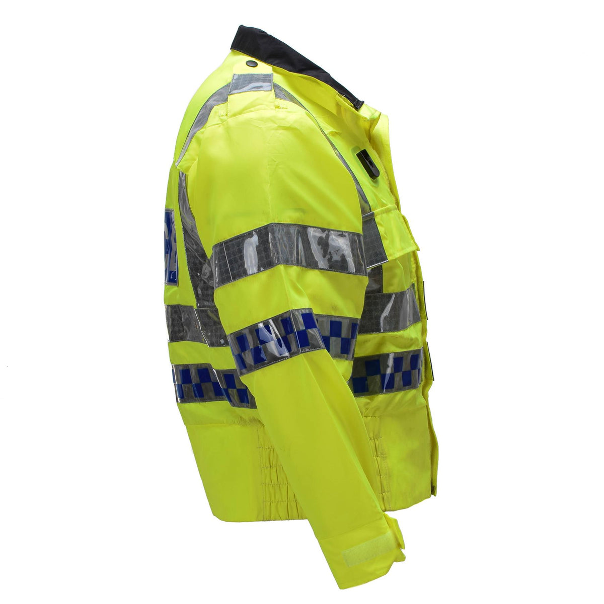 Chaqueta de uniforme reflectante de alta visibilidad de la policía escocesa original amarilla