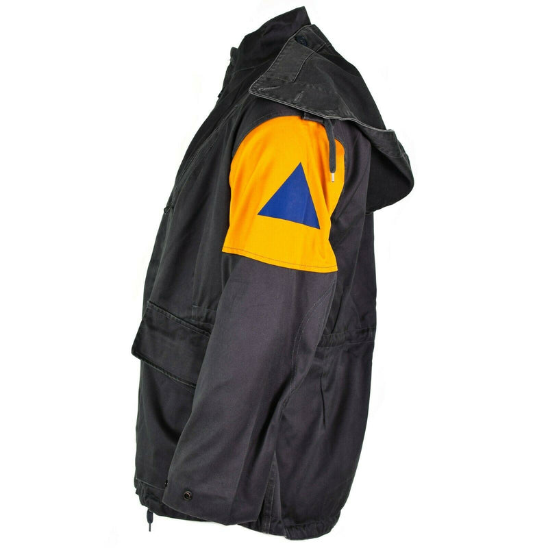 Chaqueta de combate del ejército danés original M84 Dinamarca de defensa civil Gray Field Excedente
