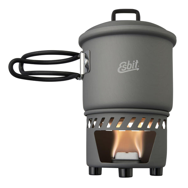 Conjunto de cocción de marca Esbit estufa de combustible sólido para acampar supervivencia de agua calefacción de alimentos