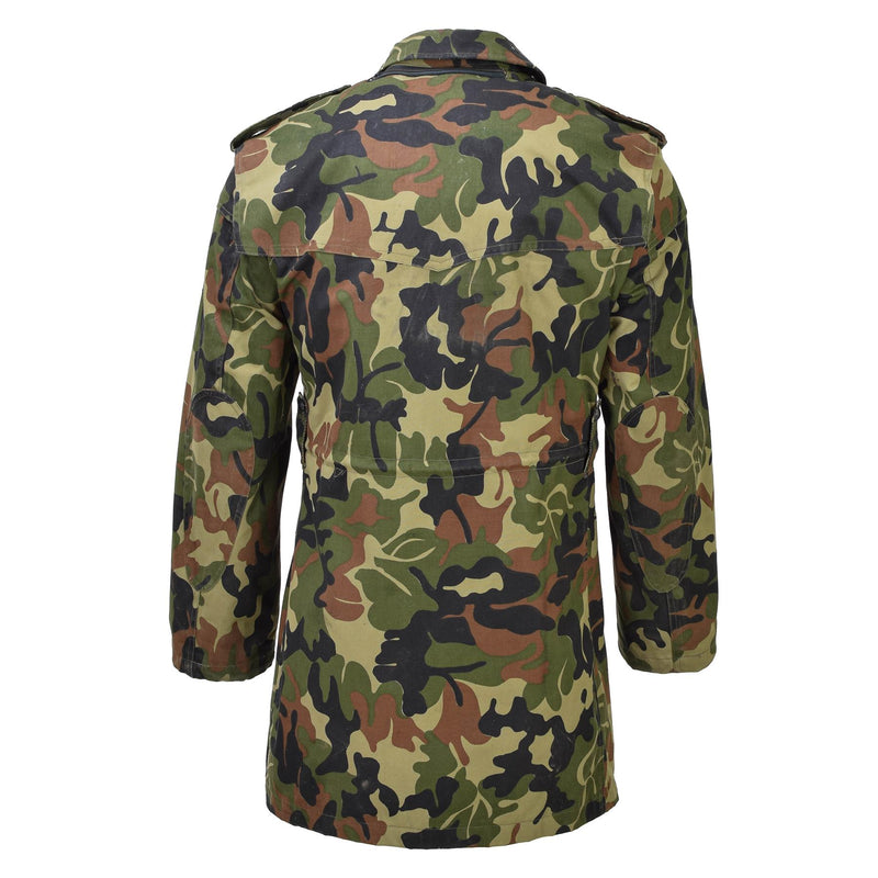 Parka militar rumano original M93 CAMO HOJA Capeta de chaqueta larga táctica nueva