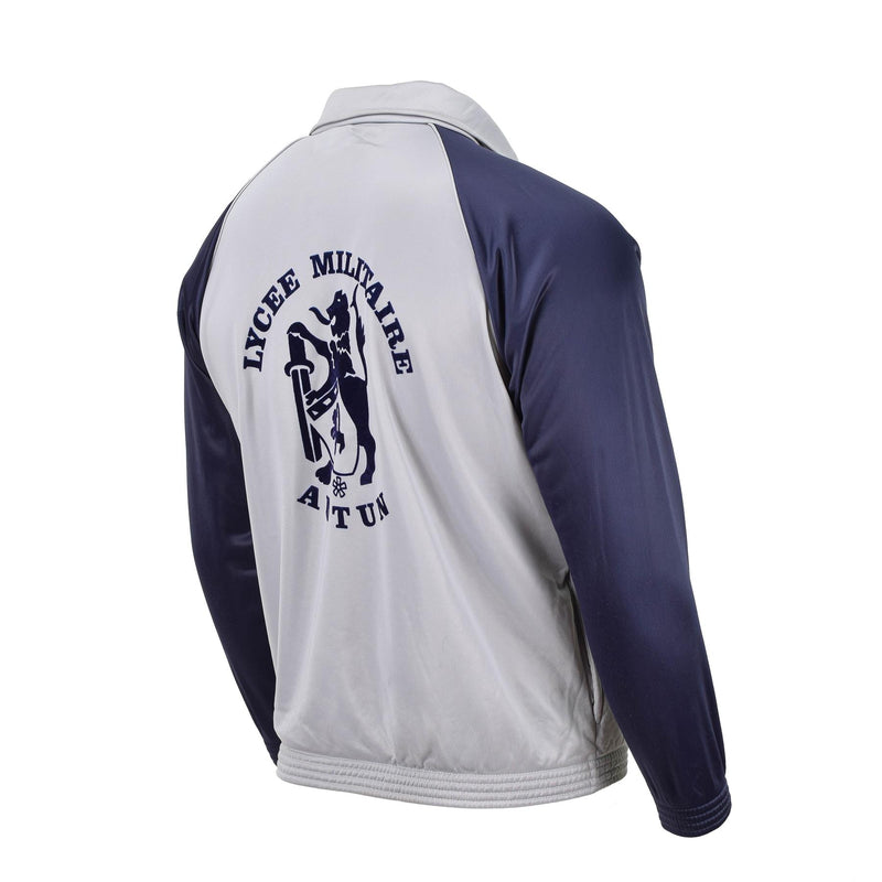 Gerenina de la escuela militar francesa sudadera chaqueta deportiva corriendo caminata gris azul