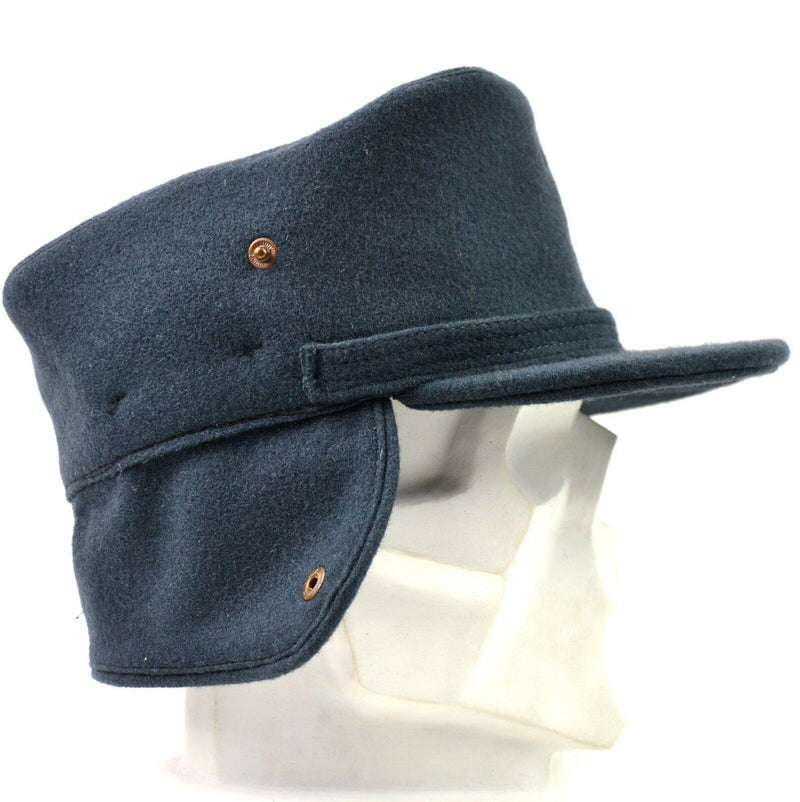Hombo de invierno de lana del ejército sueco original. Capa de invierno de Suecia Azul