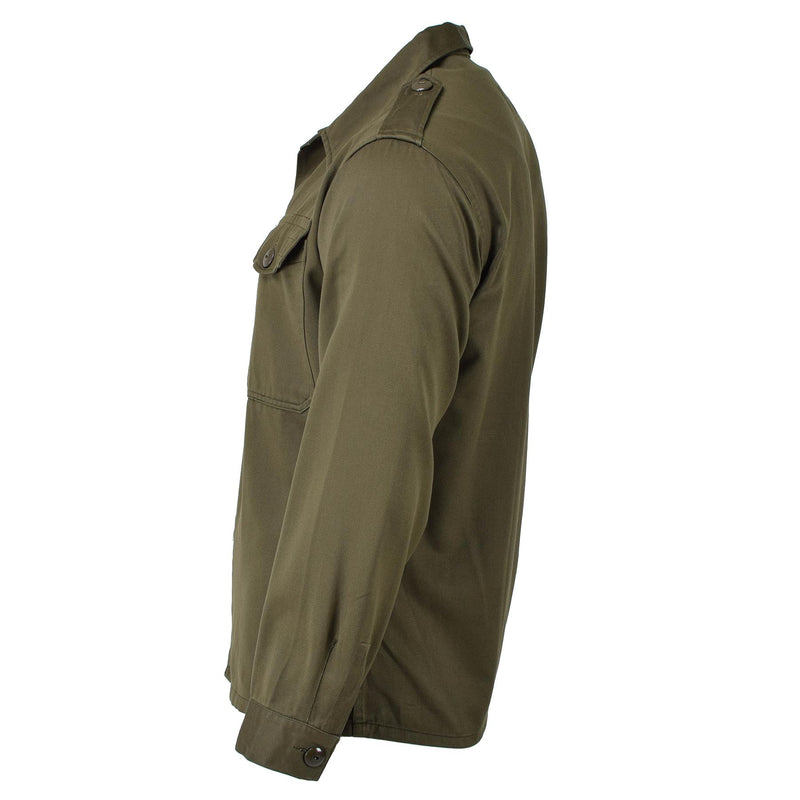 Vestido de camisa de manga larga de oliva militar austriaca original