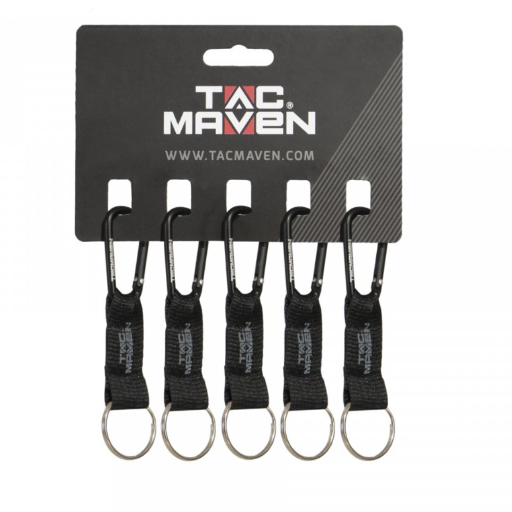 Clips de mosquetón de aluminio tácticos de 5 mm, paquete de 5 llaveros para acampar al aire libre Pentagon