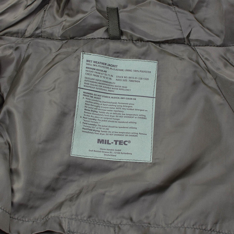 MIL-TEC JUNTA MILITE TEMPLETA MADERA MADERA 3 Capa Goretex a prueba de viento NUEVO
