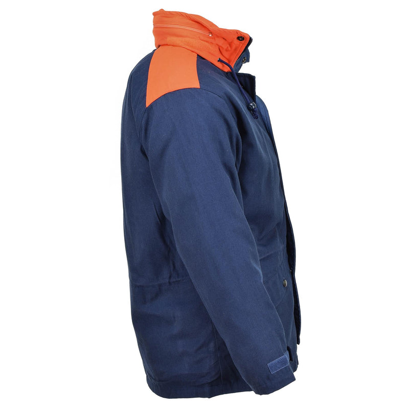 Chaqueta parka de parka marina italiana italiana con capucha Vintage impermeable nuevo