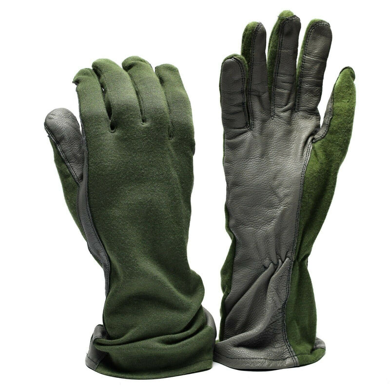 Guantes de combate del ejército holandés genuino de cuero Fibra de aramida Airfibera Aérea Nomex Od