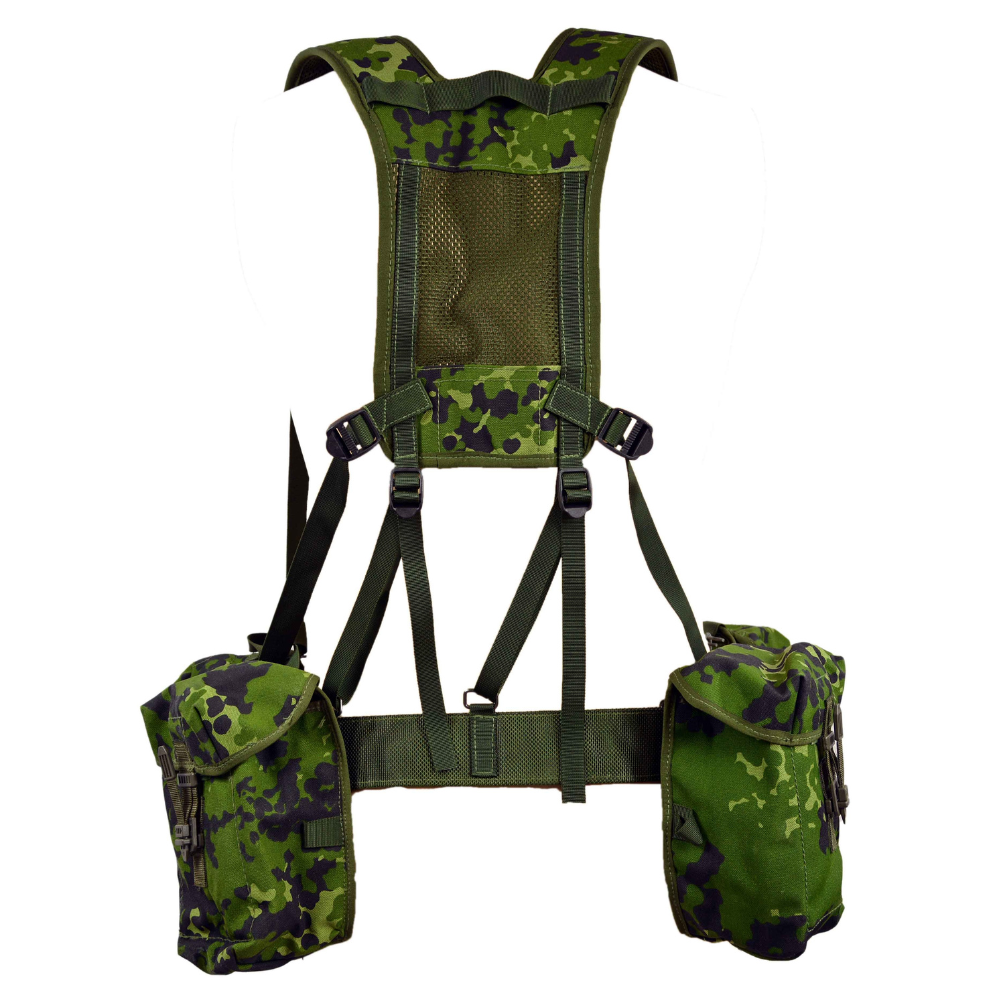 Juego de correas militares danesas originales M/96 CQC, 6 piezas, ajustable, camuflaje M84