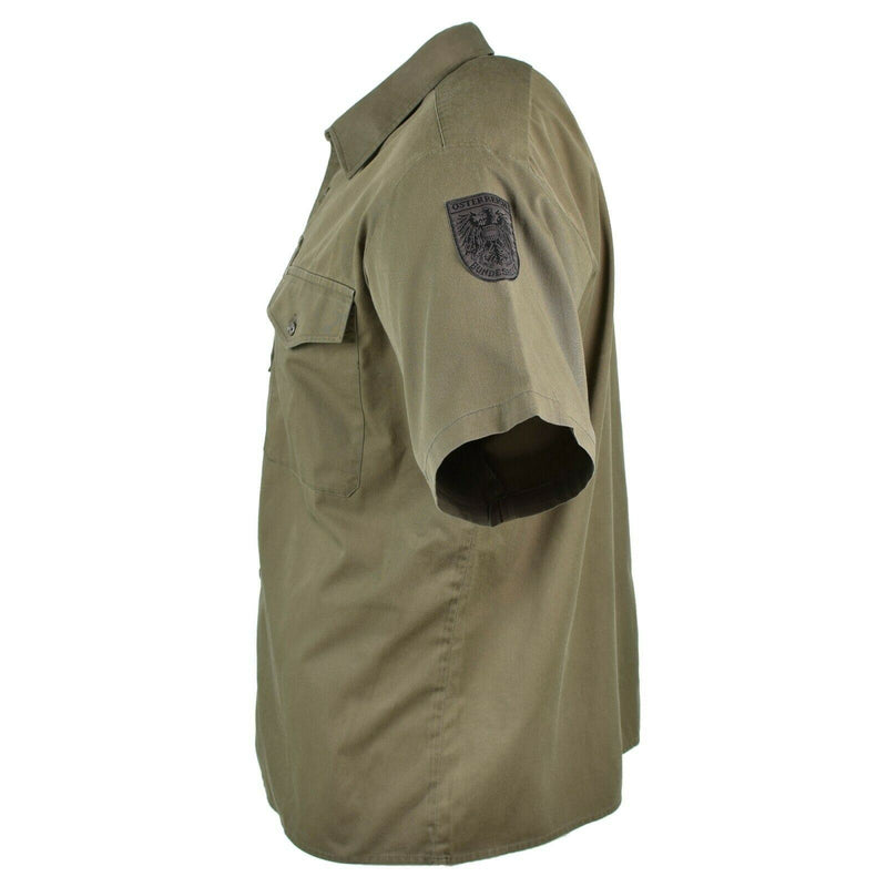 Genuina camisa del ejército austriaco M65 O.D Combate Militar de manga corta Olive Bdu