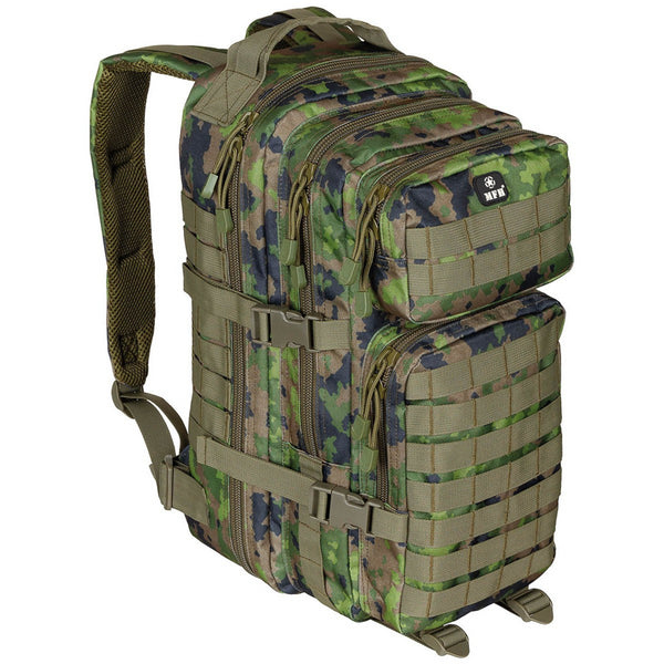 MFH Assault I Mochila táctica 30L Correas de hombro acolchadas MOLLE M05 Camo