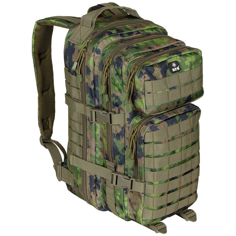 MFH Assault I Mochila táctica 30L Correas de hombro acolchadas MOLLE M05 Camo