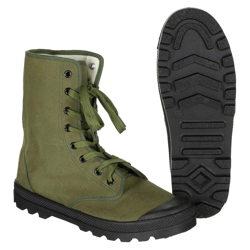 Botas de comando militares francesas originales Tacones reforzados Olive vintage