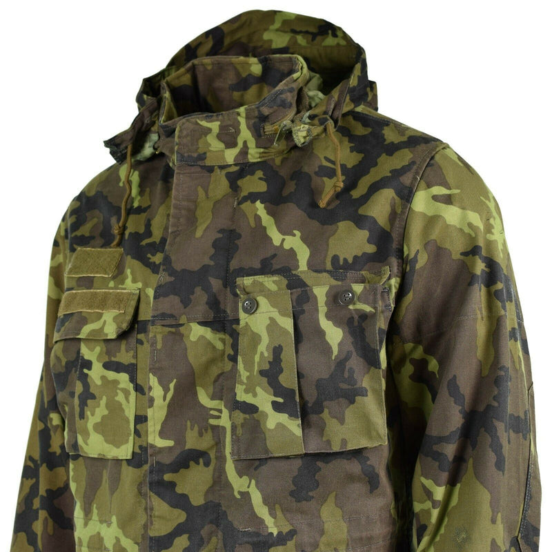 Combate militar del ejército checo original CZ 95 Jacket de campo de camuflaje Parka encapuchado