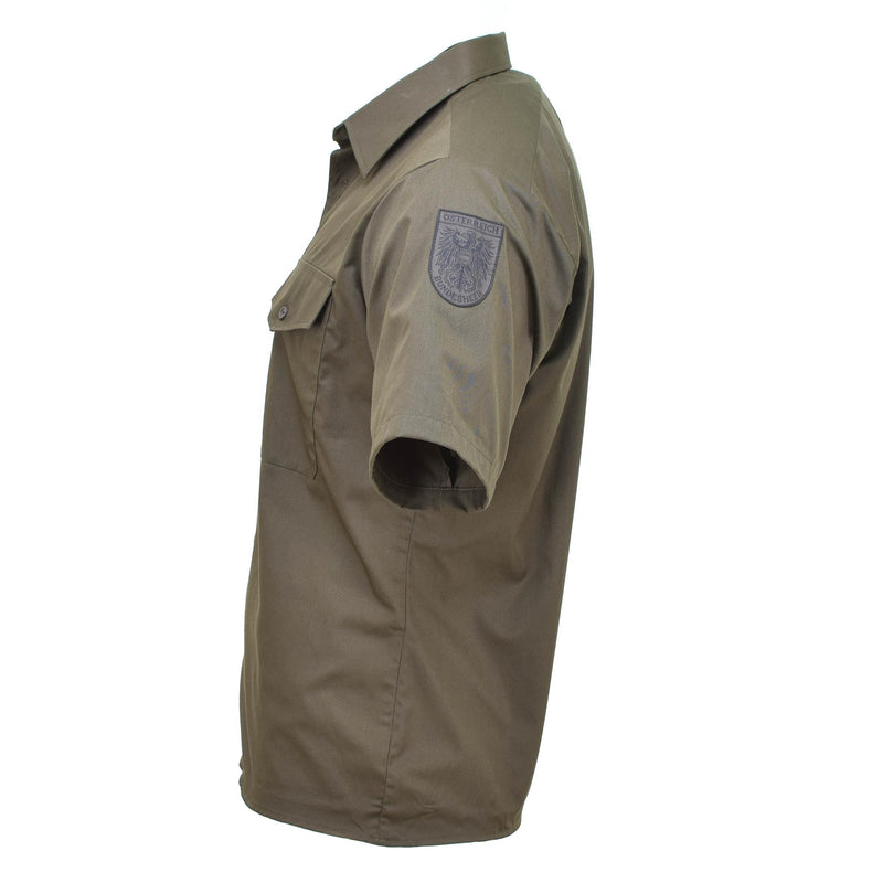 Camisa del ejército austriaco original M65 Combate Ligero de manga corta Olive Bdu NUEVO