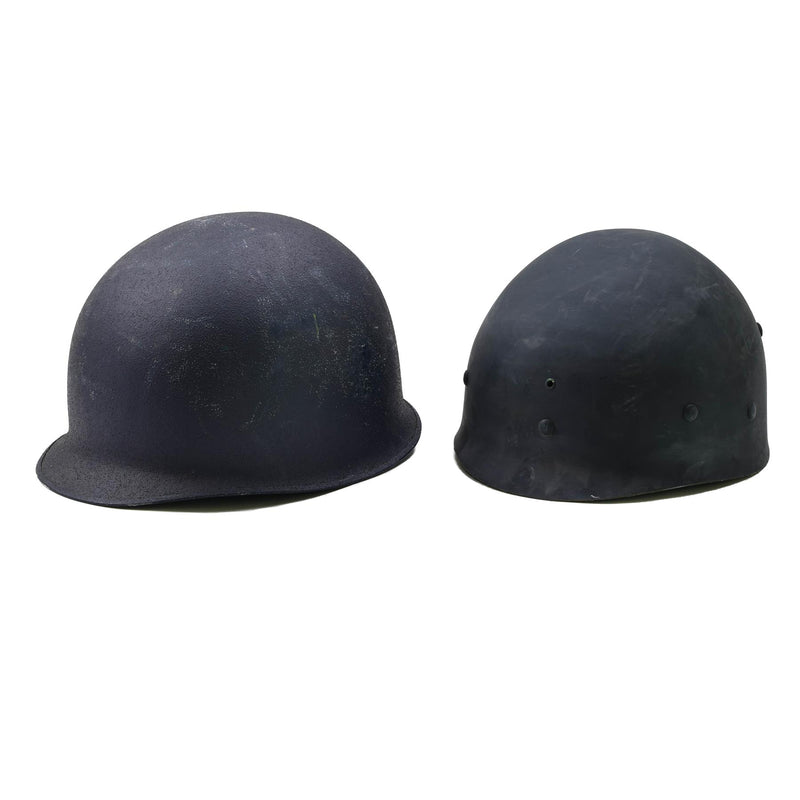 Casco de acero belga militar original M51 Combate táctico Ejército interno PVC Azul