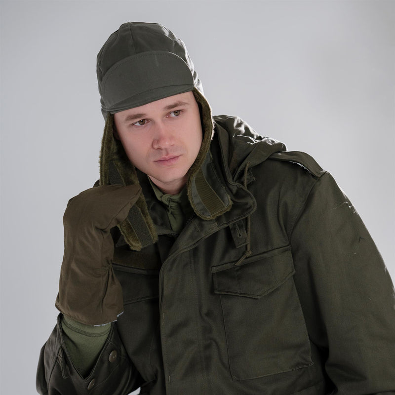 Genuina gama de pila de pila de invierno del ejército alemán oliva oliva hat clima frío cálido