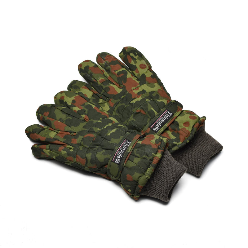 Guantes de thinsulados de marca Winter Woodland Flecktarn Oliva Camuflaje