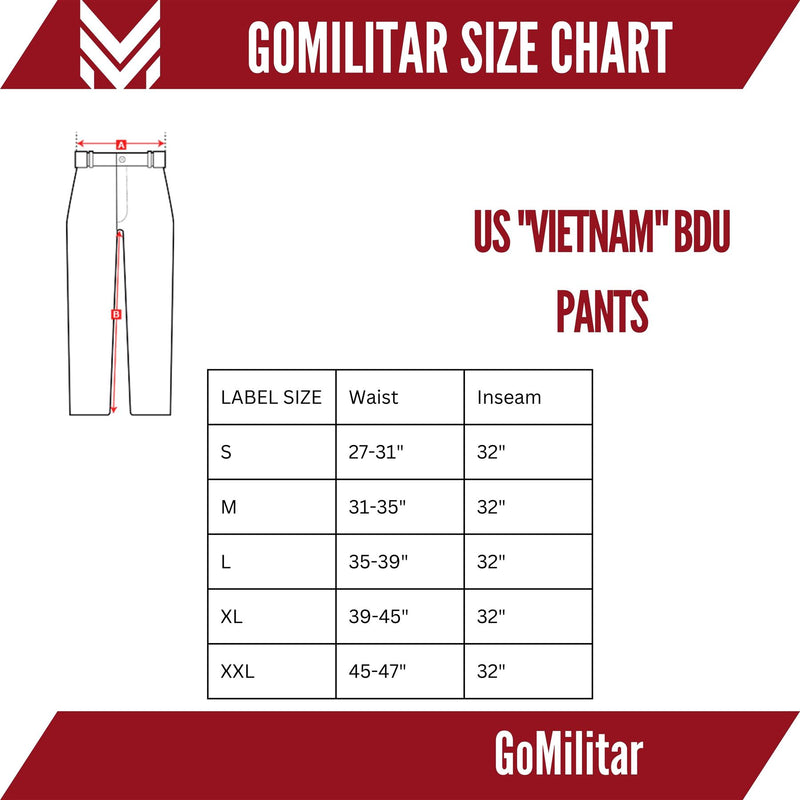 Mil-Tec Brand U.S. Ejército M64 Vietnam Estilo de la jungla OD Pantalones de combate Soldados BDU