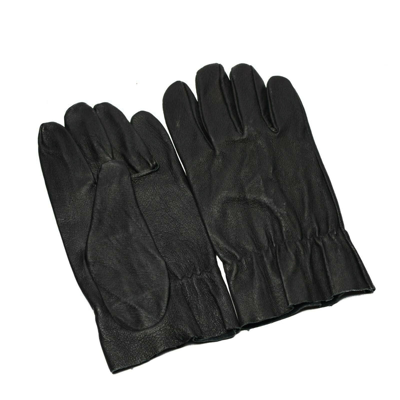 Guantes de cuero de combate del ejército checo original. Cuero negro genuino nuevo