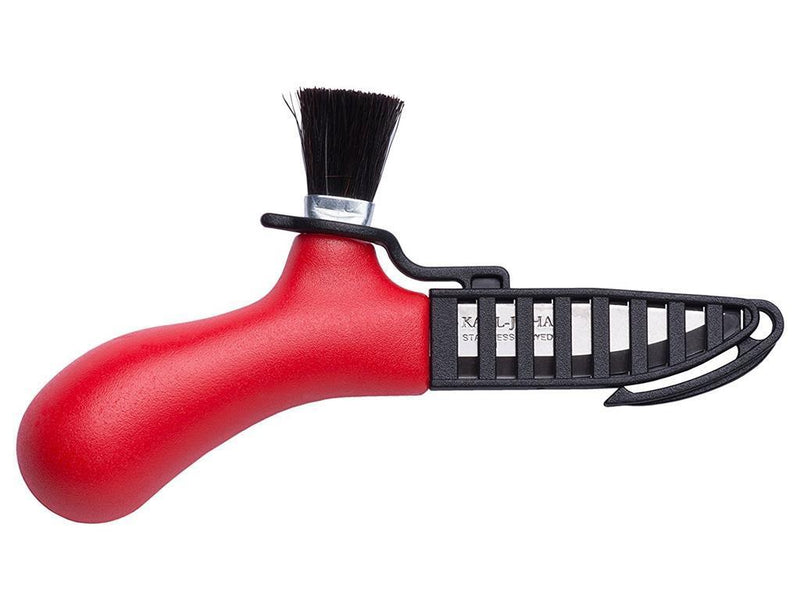 Cuchillo sueco Mora hongo recogiendo acero inoxidable cepillo de caballo real rojo