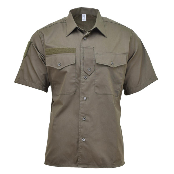 Camisa del ejército austriaco original M65 Combate Ligero de manga corta Olive Bdu NUEVO