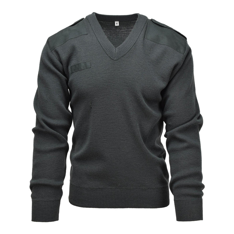 Genuino Sweater del ejército holandés Comando Comando de comando jersey en V jerente oscuro verde