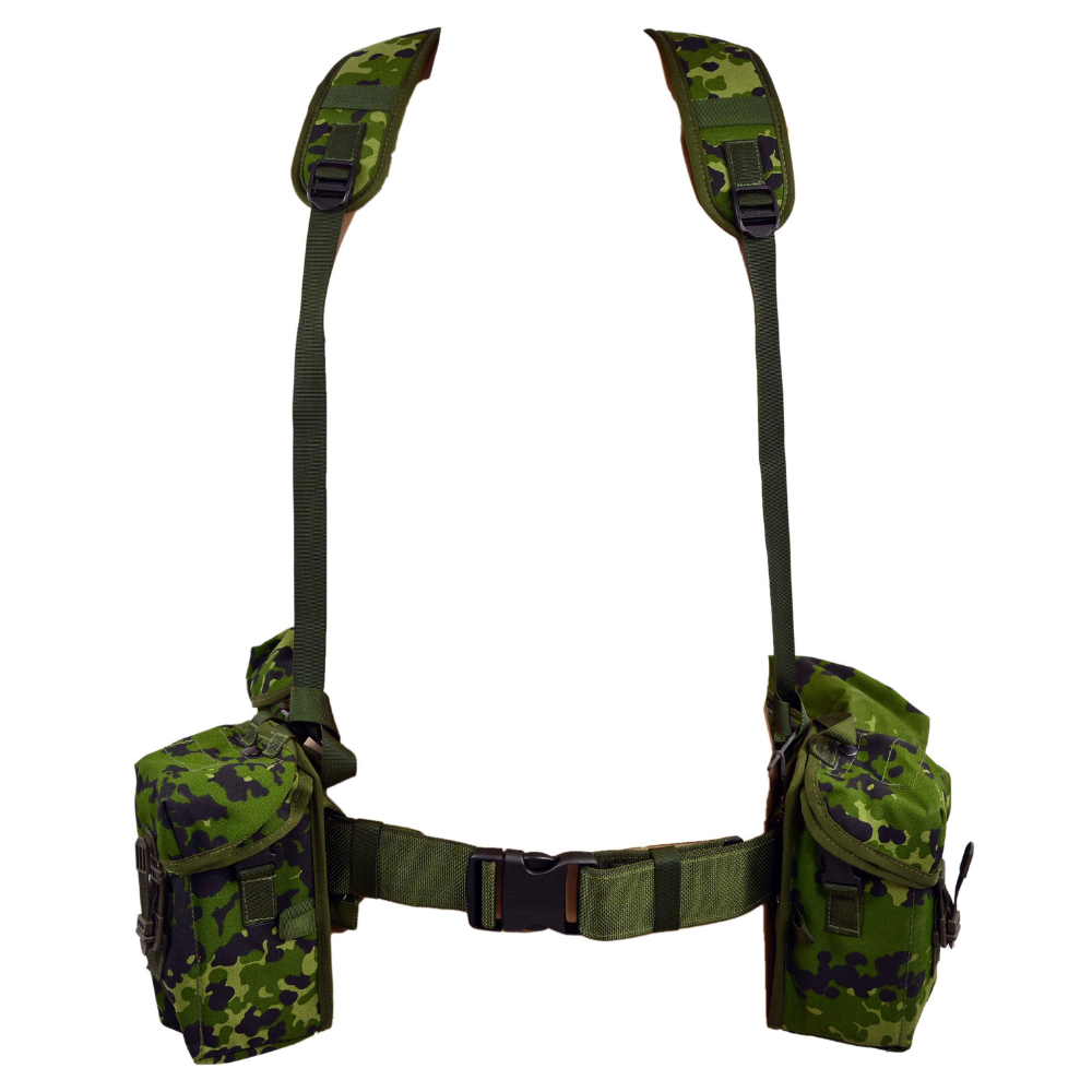 Juego de correas militares danesas originales M/96 CQC, 6 piezas, ajustable, camuflaje M84