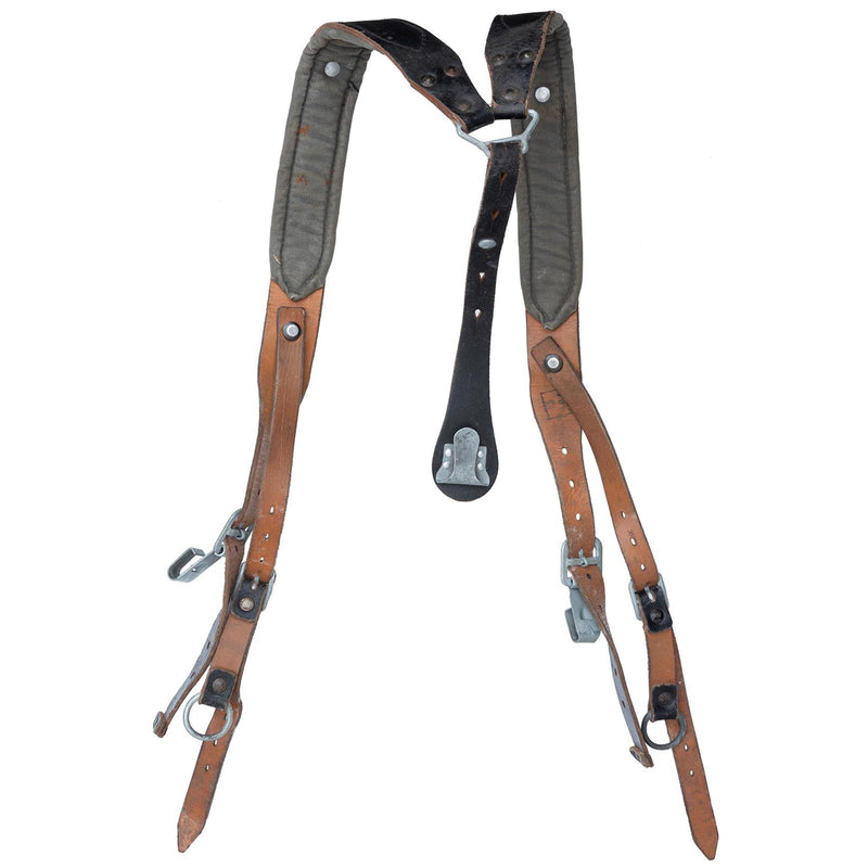 Ejército austriaco original aparato áspero de cuero vintage de cuero genuino