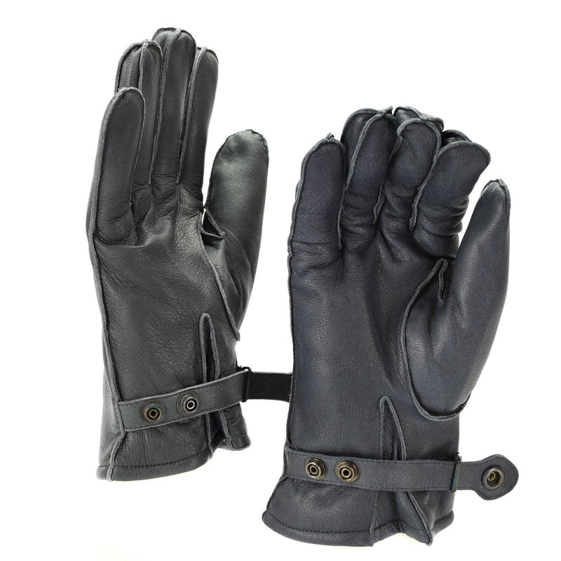 Guantes de cuero de policía alemanes genuinos patrulla lana gris forrada 100% invierno cálido nuevo
