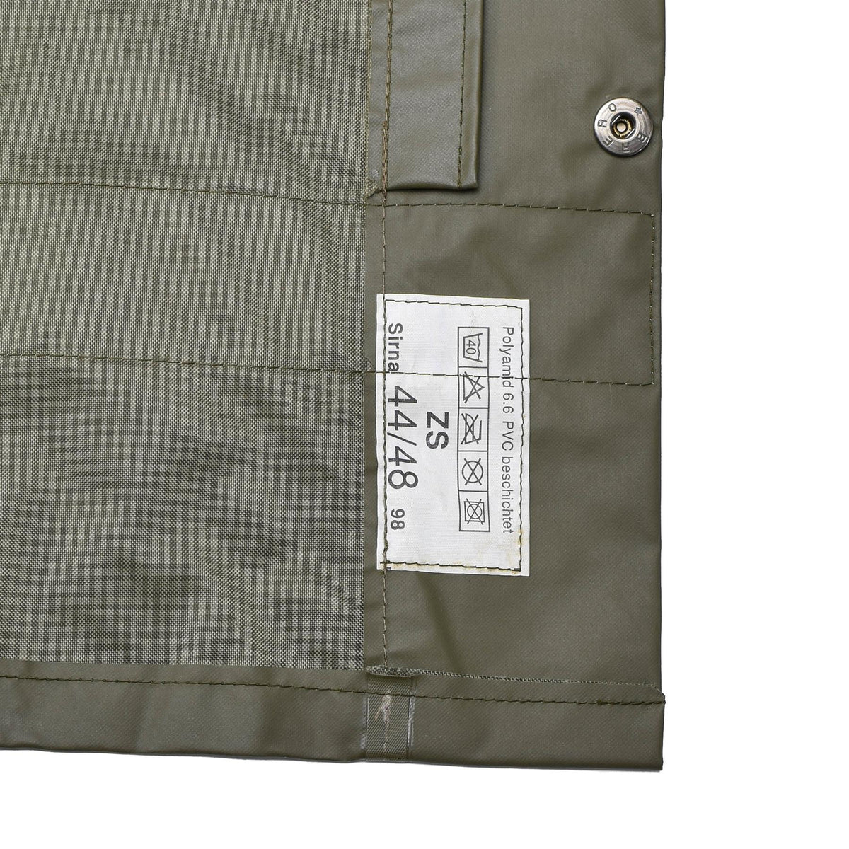 Chaqueta impermeable de protección civil suiza original abrigo largo verde oliva
